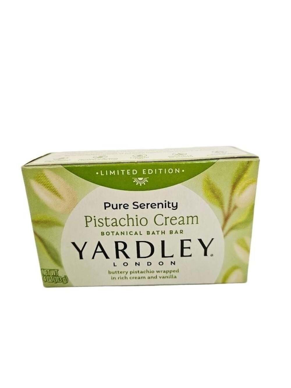 Yardley London Pure Serenity Pistachio Cream Botanical Bath Bar 4 oz
